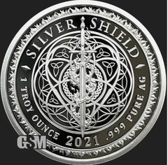 2021 - 1oz .999 FINE SILVER SHIELD DOGECOIN - PROOF ROUND MINIMINTAGE WITH COA