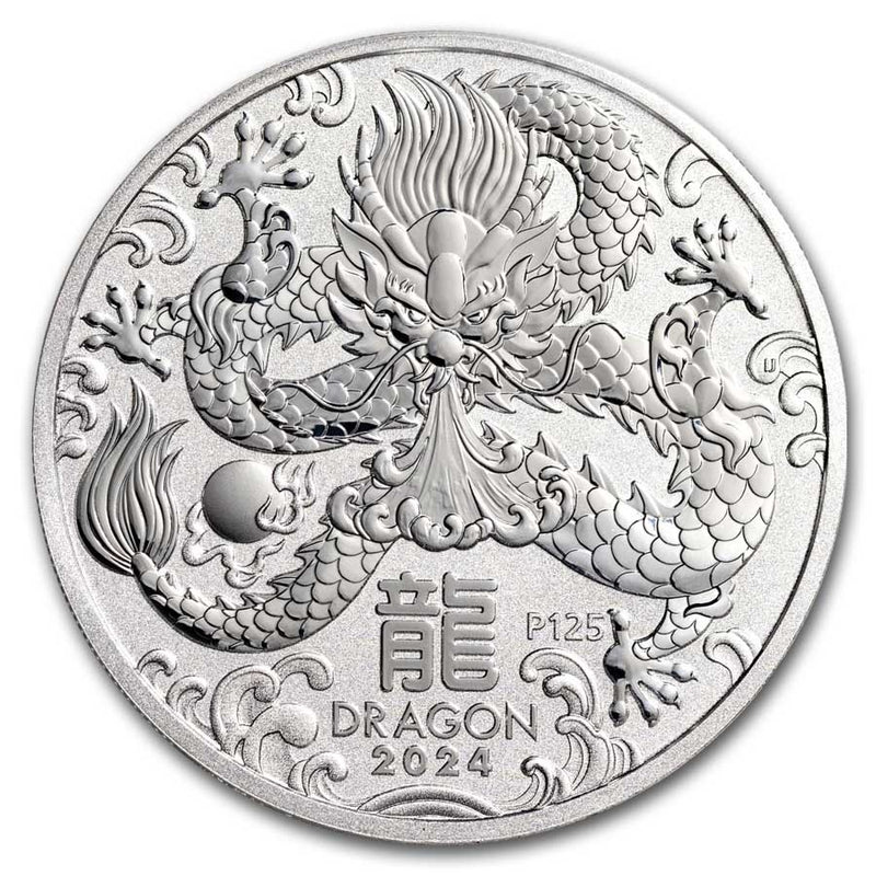 2024 Australia 2oz Silver Lunar Year of The Dragon