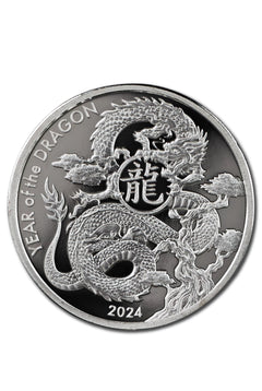 1oz Asahi 2024 Year of The Dragon 999 Fine Silver Round Tube of 20