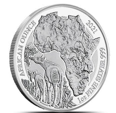 2021 Rwanda 1oz Silver Okapi Coin