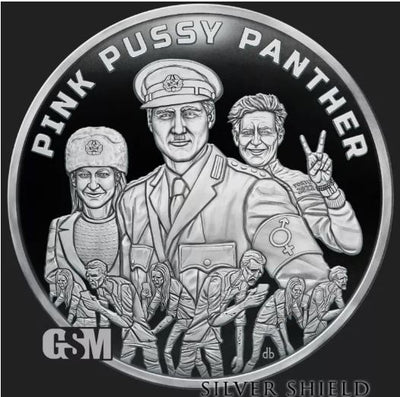 2022 - 1oz Silver Pink Pussy Panther Proof .999 FINE SilverShield MicroMintage